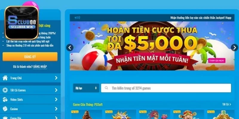 Các bước đăng nhập Sclub88 trên website