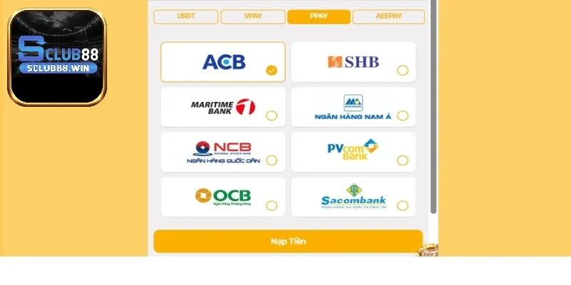 Chỉ dẫn cách nạp tiền Sclub88 siêu tốc
